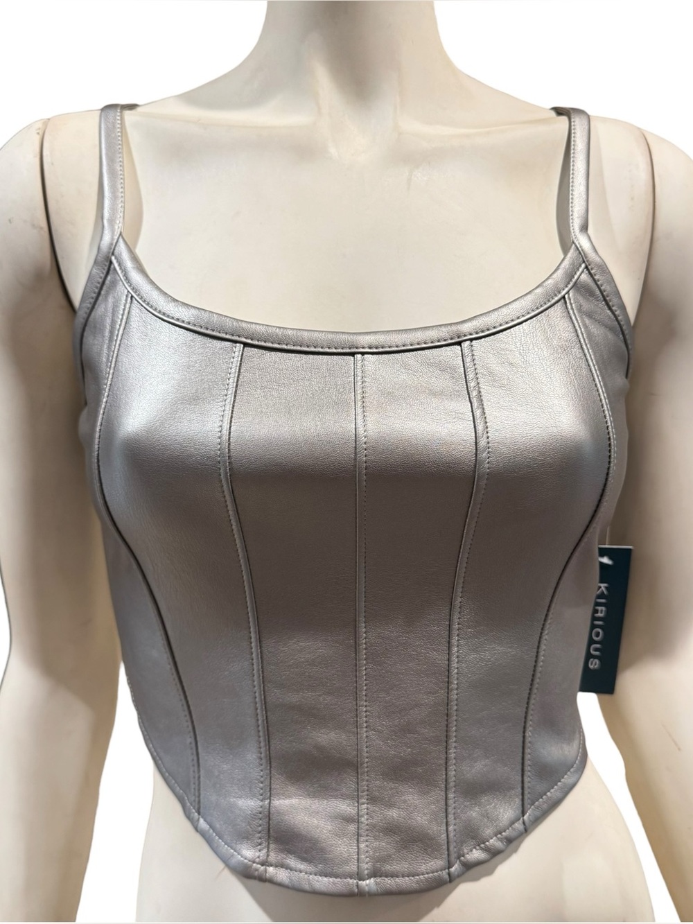 NEW Kirious Faux Leather Metallic Corset Top
